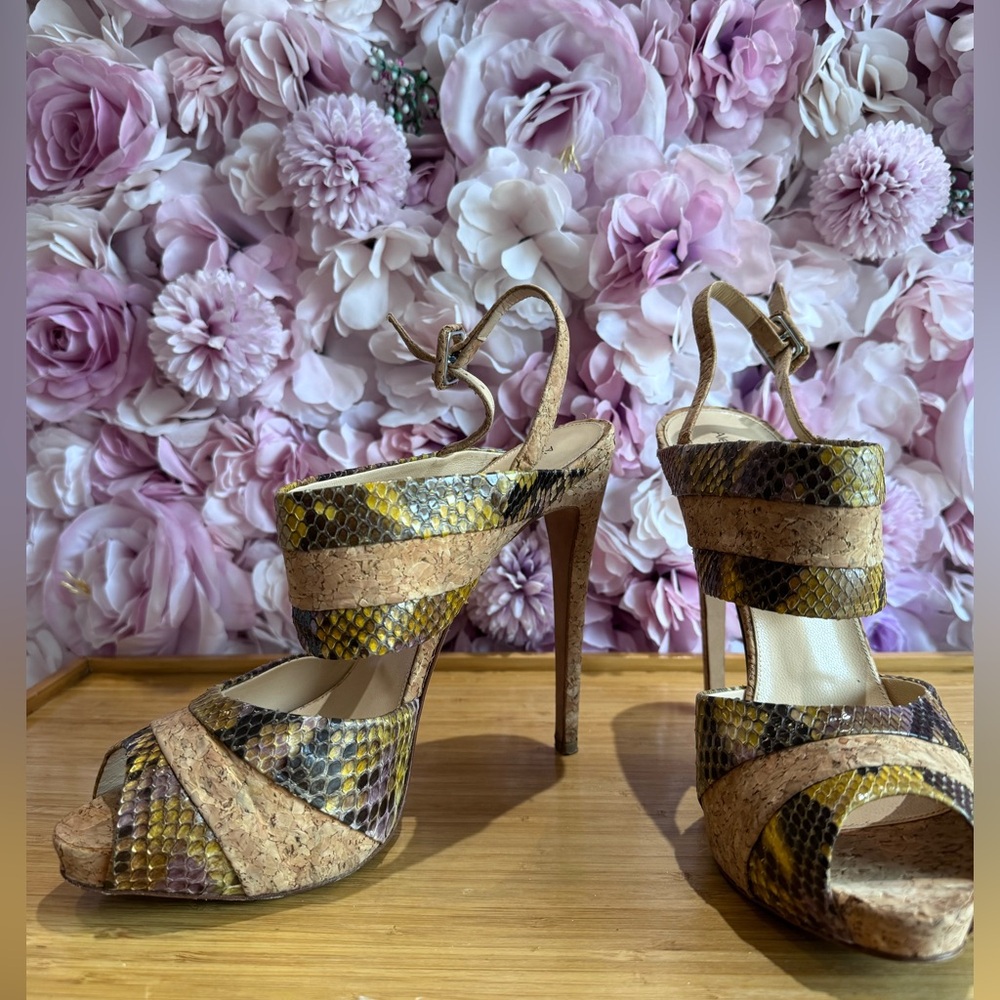 Alexandre Birman Python Exotic Multicolor Heels - image 2